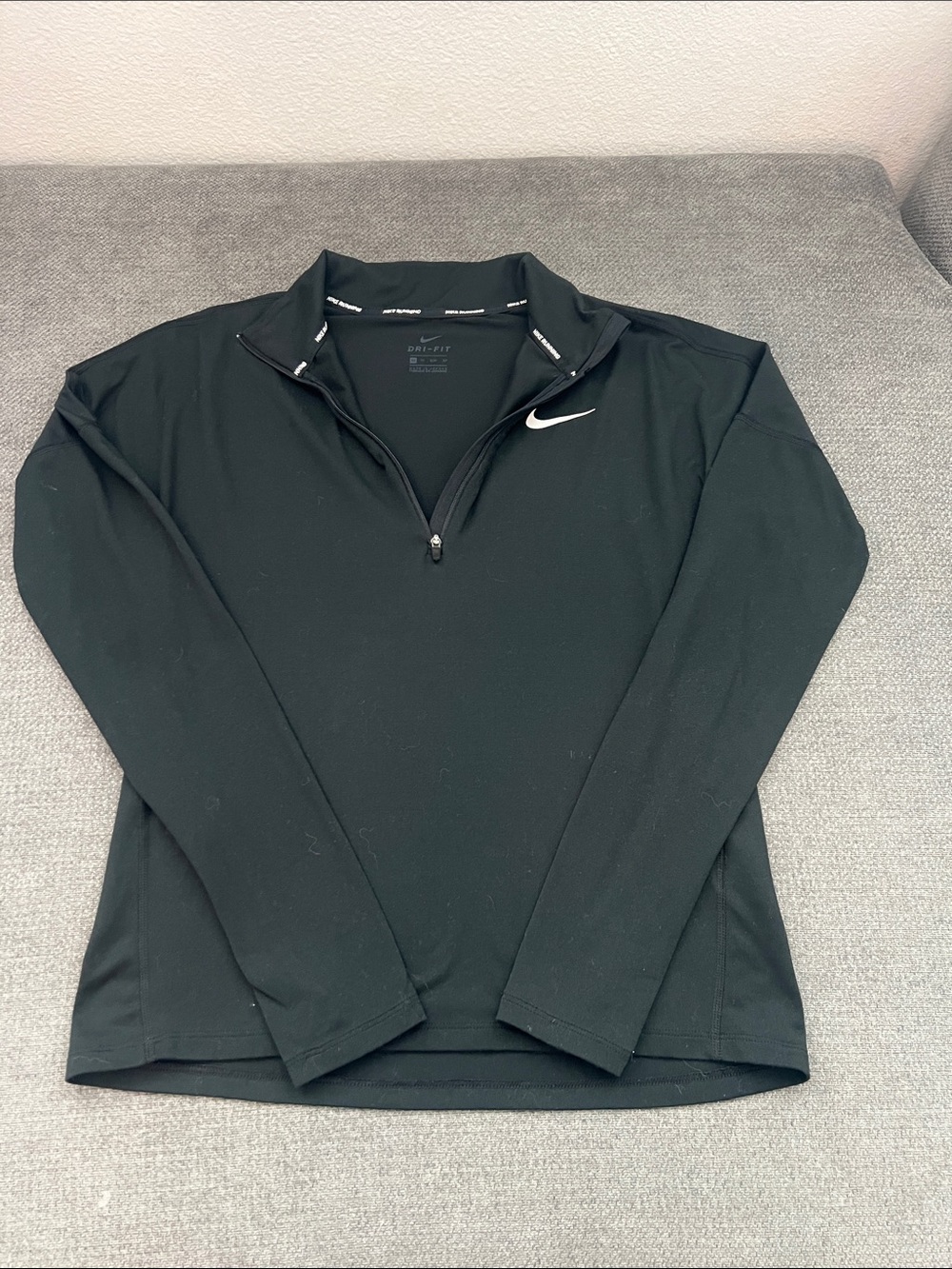 Nike Black Long-Sleeve Dri-FIT Quarter-Zip Top
